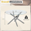 Glass Coffee Table Round Clear Center Table with Tempered Glass Top by DirectDeals