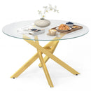 Glass Coffee Table Round Clear Center Table with Tempered Glass Top by LJGDeals