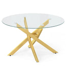 Glass Coffee Table Round Clear Center Table with Tempered Glass Top by LJGDeals