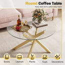 Glass Coffee Table Round Clear Center Table with Tempered Glass Top by LJGDeals