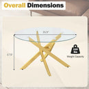 Glass Coffee Table Round Clear Center Table with Tempered Glass Top by LJGDeals