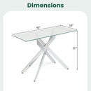 Glass Console Table Modern Entryway Table with Clear Tempered Glass Top-Silver by LJGDeals
