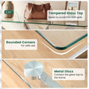Glass Console Table Modern Entryway Table with Clear Tempered Glass Top-Silver by LJGDeals