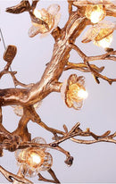 Glass Flower Tree Branch Chandelier