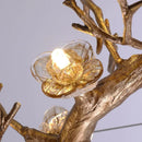 Glass Flower Tree Branch Chandelier
