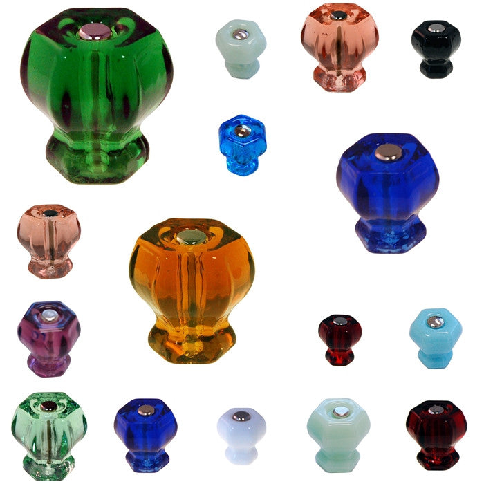 Glass Knob, Hex-Shaped