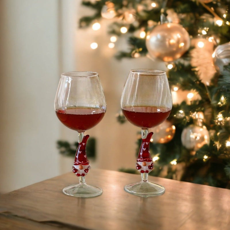 3D Stemmed Gnome Wine Glasses