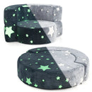 2-in-1 Convertible Glow in the Dark Kids Sofa with Removable Washable Cover-Gray by LJGDeals