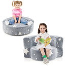 2-in-1 Convertible Glow in the Dark Kids Sofa with Removable Washable Cover-Gray by LJGDeals