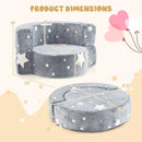 2-in-1 Convertible Glow in the Dark Kids Sofa with Removable Washable Cover-Gray by LJGDeals
