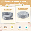 2-in-1 Convertible Glow in the Dark Kids Sofa with Removable Washable Cover-Gray by LJGDeals