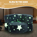 2-in-1 Convertible Glow in the Dark Kids Sofa with Removable Washable Cover-Gray by LJGDeals