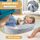 2-in-1 Convertible Glow in the Dark Kids Sofa with Removable Washable Cover-Gray by LJGDeals