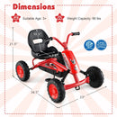Go Kart for Kids 4 Wheel with Steering Handlebars and Adjustable Seat