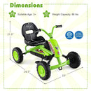 Go Kart for Kids 4 Wheel with Steering Handlebars and Adjustable Seat