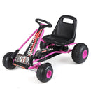 Go Kart for Kids 4 Wheels Pedal with Adjustable Seat and Multi-Terrain Wheels