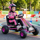 Go Kart for Kids 4 Wheels Pedal with Adjustable Seat and Multi-Terrain Wheels