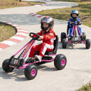 Go Kart for Kids 4 Wheels Pedal with Adjustable Seat and Multi-Terrain Wheels