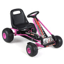 Go Kart for Kids 4 Wheels Pedal with Adjustable Seat and Multi-Terrain Wheels
