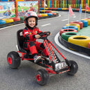 Go Kart for Kids 4 Wheels Pedal with Adjustable Seat and Multi-Terrain Wheels