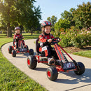Go Kart for Kids 4 Wheels Pedal with Adjustable Seat and Multi-Terrain Wheels