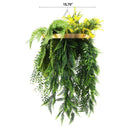 Artificial Hanging Plant Chandelier – Bright Tropical Foliage Circular Ring (15.75in) Gold Frame – UV Resistant