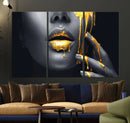 Gold Glitter Lips Fashion Photography Wall Art Makeup Wall