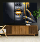 Gold Glitter Lips Fashion Photography Wall Art Makeup Wall