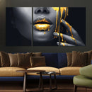 Gold Glitter Lips Fashion Photography Wall Art Makeup Wall