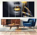 Gold Glitter Lips Fashion Photography Wall Art Makeup Wall