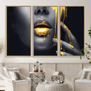 Gold Glitter Lips Fashion Photography Wall Art Makeup Wall