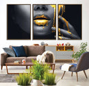 Gold Glitter Lips Fashion Photography Wall Art Makeup Wall