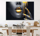Gold Glitter Lips Fashion Photography Wall Art Makeup Wall