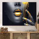 Gold Glitter Lips Fashion Photography Wall Art Makeup Wall