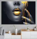 Gold Glitter Lips Fashion Photography Wall Art Makeup Wall by MyGreatCanvas | Canvas Wall Art Prints | Photo Prints & Wall Decor