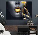 Gold Glitter Lips Fashion Photography Wall Art Makeup Wall
