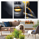 Gold Glitter Lips Fashion Photography Wall Art Makeup Wall