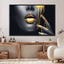 Gold Glitter Lips Fashion Photography Wall Art Makeup Wall