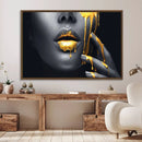 Gold Glitter Lips Fashion Photography Wall Art Makeup Wall