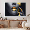Gold Glitter Lips Fashion Photography Wall Art Makeup Wall