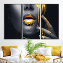 Gold Glitter Lips Fashion Photography Wall Art Makeup Wall