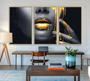 Gold Glitter Lips Fashion Photography Wall Art Makeup Wall