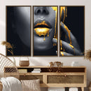 Gold Glitter Lips Fashion Photography Wall Art Makeup Wall
