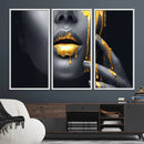 Gold Glitter Lips Fashion Photography Wall Art Makeup Wall
