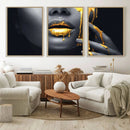 Gold Glitter Lips Fashion Photography Wall Art Makeup Wall