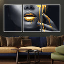 Gold Glitter Lips Fashion Photography Wall Art Makeup Wall
