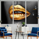 Gold Lips Canvas Wall Art Print Makeup Wall Art Fashion