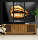 Gold Lips Canvas Wall Art Print Makeup Wall Art Fashion