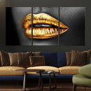 Gold Lips Canvas Wall Art Print Makeup Wall Art Fashion