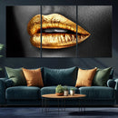 Gold Lips Canvas Wall Art Print Makeup Wall Art Fashion